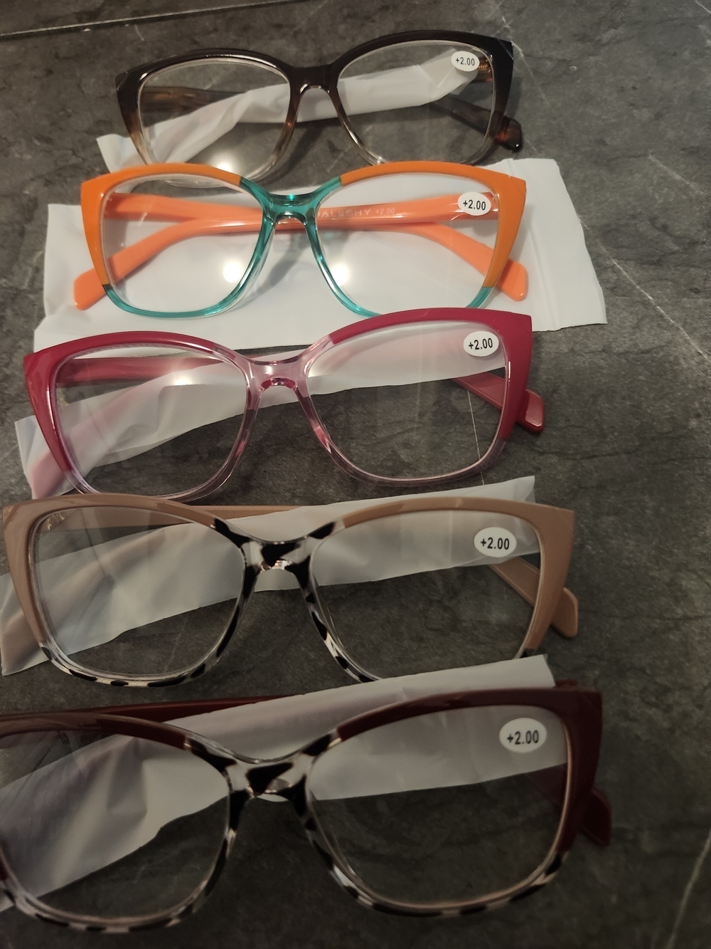 Assorted Reading Glasses 5 Pack 2.00 Multi Color